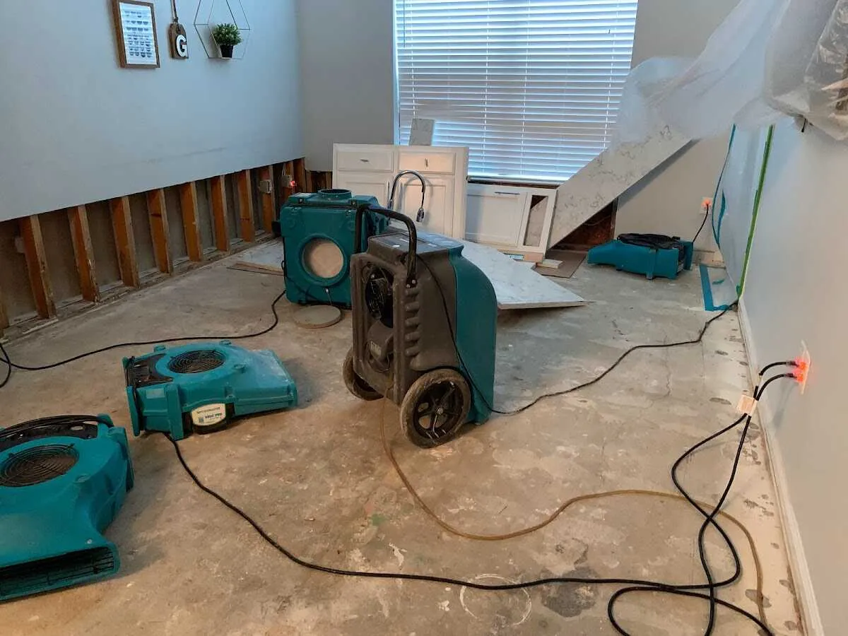 Dehumidifier in flood-cut room for Water Damage Restoration in Bladensburg
